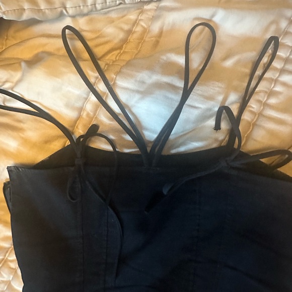 Zara 100% linen strappy black dress - Picture 4 of 6